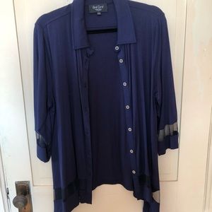 Red Coral brand navy blue top, gently used